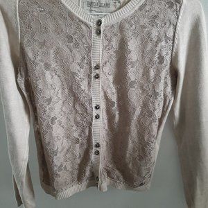 Garcia Jeans Lace Beige Cardigan MadeinItaly Small
